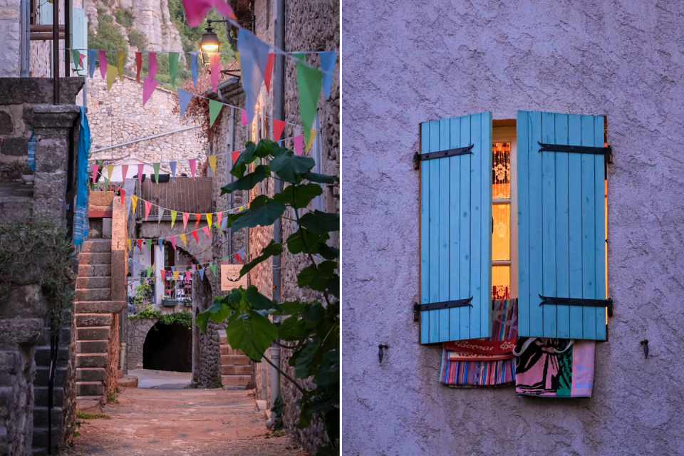 Het ontluikende dorp Vogüé. Foto: Simone Wittgen